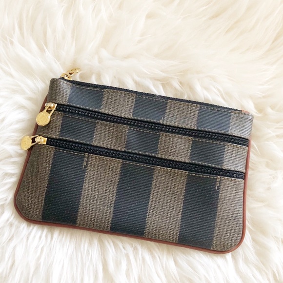 Fendi Handbags - Fendi Vintage Pequin Stripe Clutch